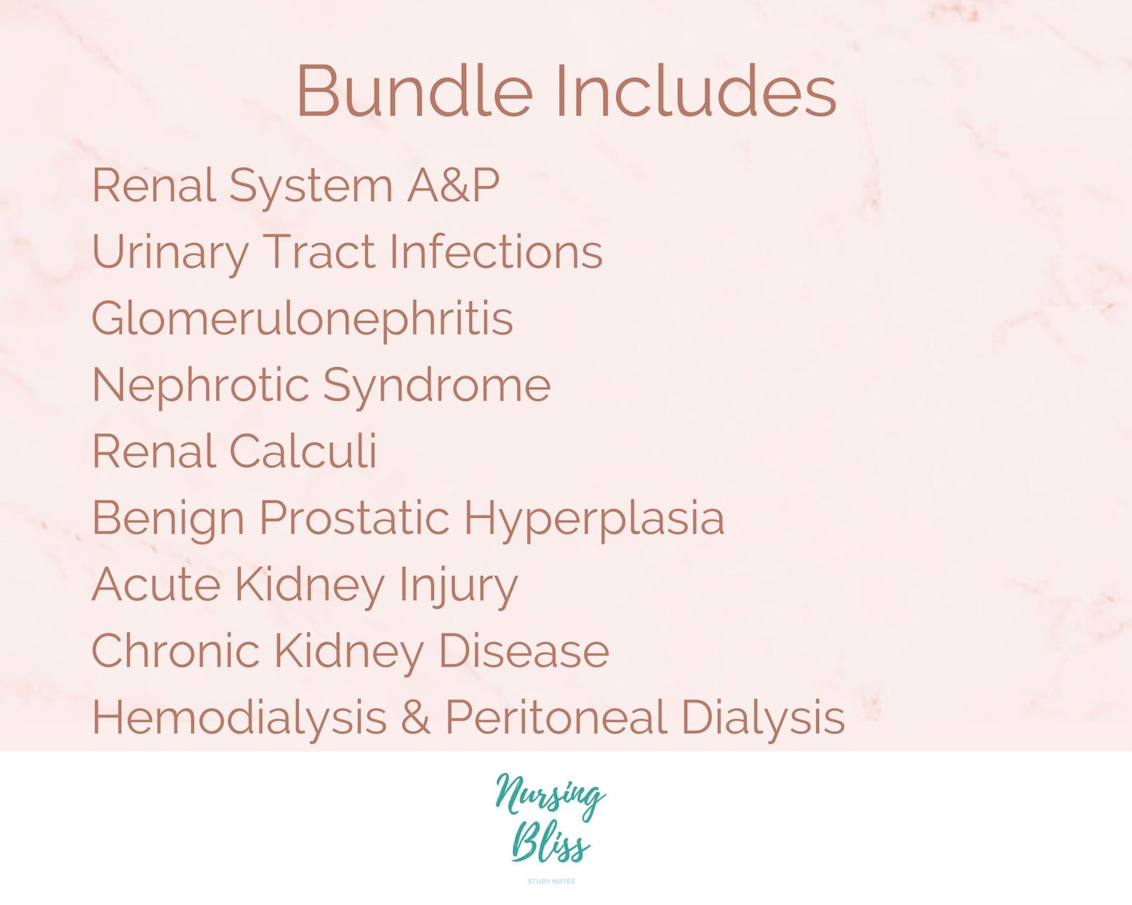Renal / Urinary System Bundle Study Guide Nursing Notes | UTI | Calculi ...