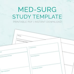 Modèle d'étude de chirurgie médicale | Modèle de notes d'infirmières Patho | Carte conceptuelle | PDF | Téléchargement numérique | Paysage | Portrait