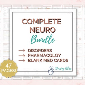 Neurologische bundelstudiegids voor medische chirurgie | Inclusief neurofarmacologie- en medicijnkaarten voor aanvullende opmerkingen | Neuromedicijnen | Verpleegkundige notities pdf