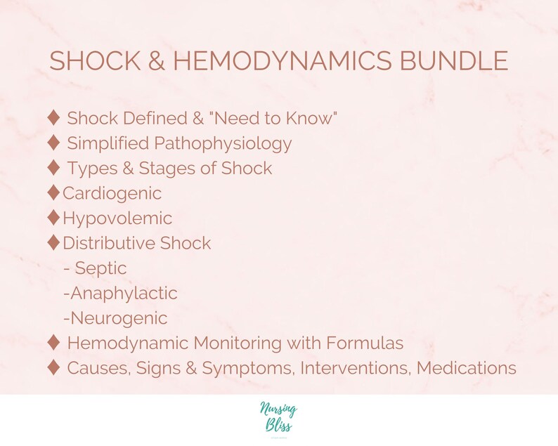 Shock Simlifed Shock Study Guide | Nursing Notes | Cardiogenic | Hypovolemic | Septic ...
