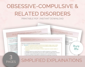 Obsessive Compulsive Disorder and Related Disorders Study Guide | Digital Download PDF