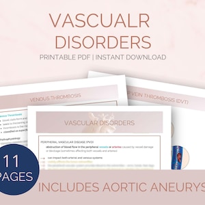 Peripheral Venous & Arterial Disease | Vascular Disorders Study Guides | Nursing School Notes | Aortic Aneurysms | PVD vs PAD Cheat Sheet