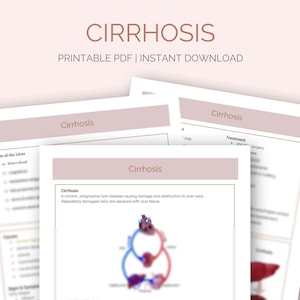 Cirrhosis Nursing Study Notes | Student Study Guides | Med Surg | Gastrointestinal System Disorders | Digital Download