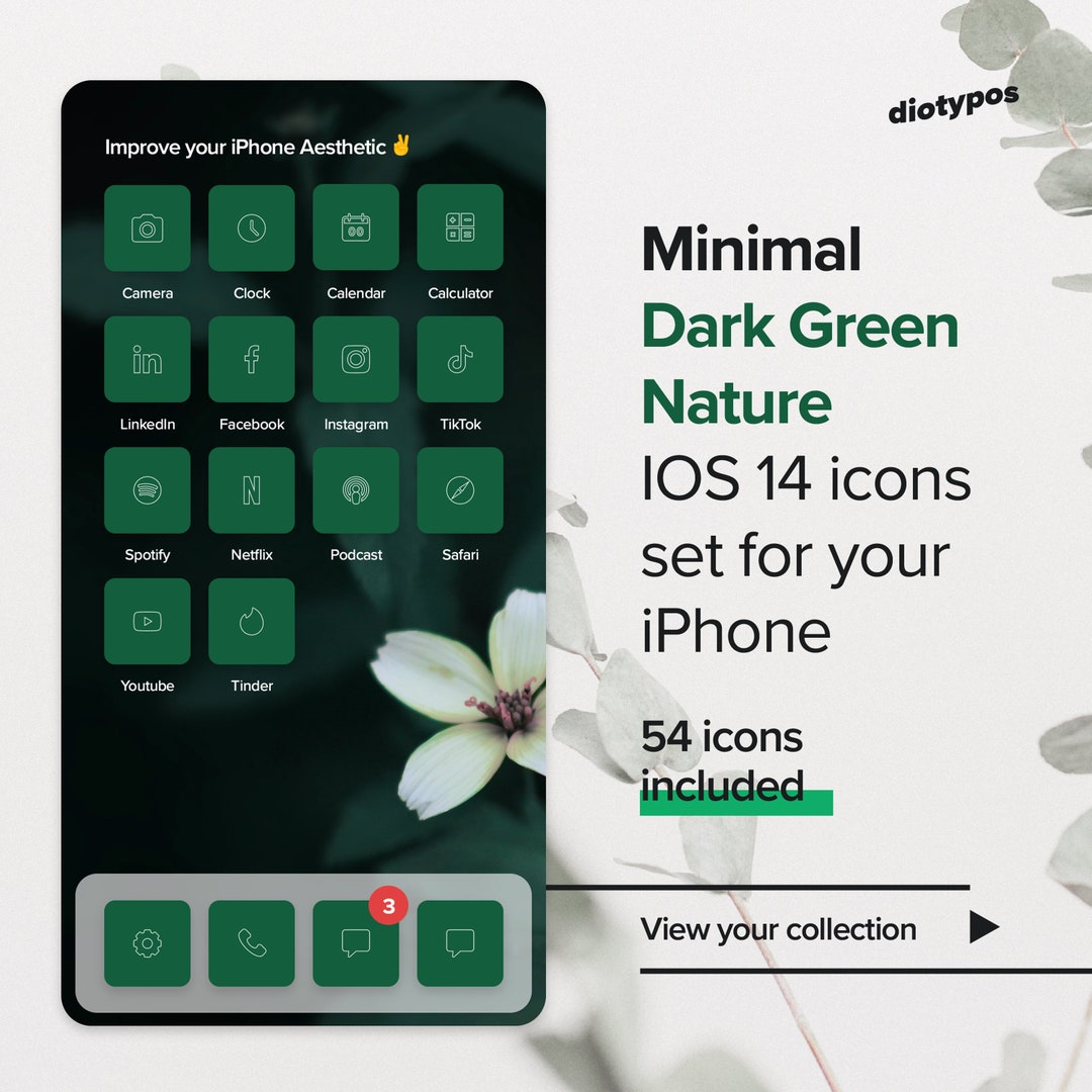 Minimal - Dark - Green - Nature - Forest - Aesthetic IOS 14 App