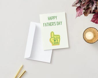 Father's Day Greeting Card Digital Download Green and Yellow