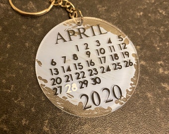 Date Keychain Etsy