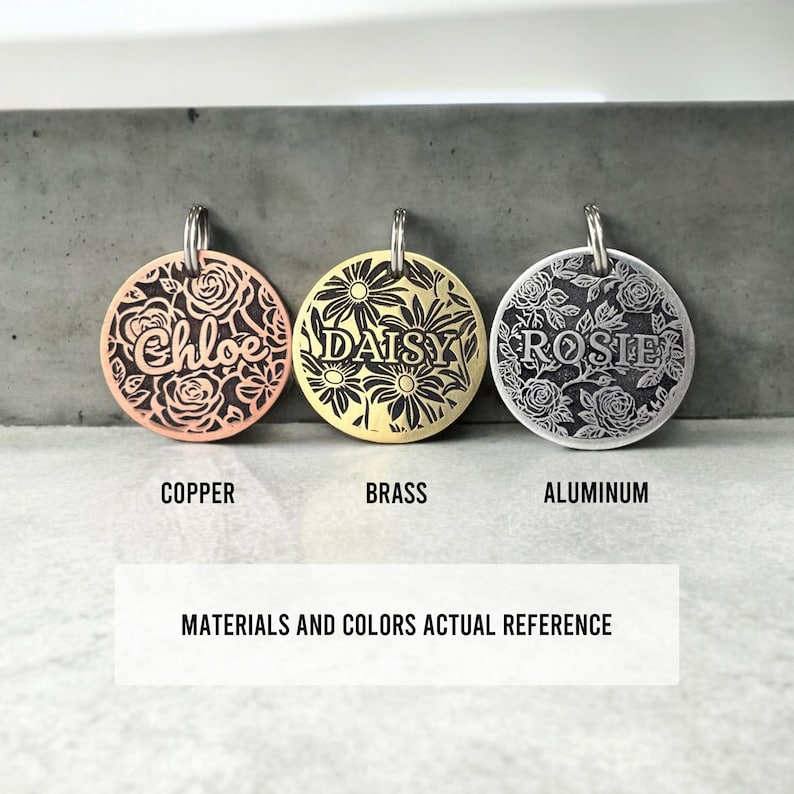 Engraved Brass Dog Tag, Cooper Cat Name Tag, Personalized Pet ID Tag