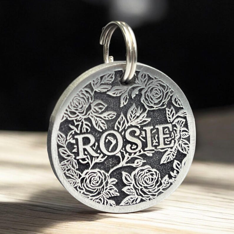 Engraved Brass Dog Tag, Cooper Cat Name Tag, Personalized Pet ID Tag