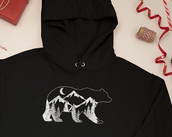 Sudadera con capucha de oso y montañas, sudadera con capucha de Colorado, regalo nativo de Colorado, sudadera con capucha de oso, sudadera con capucha de bosque, sudadera de montaña, regalo de sudadera de Colorado