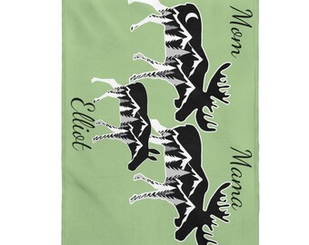 Manta de bebé con nombre personalizado, manta de alce de bebé nuevo, manta de animales del bosque, manta personalizada, manta de bebé personalizada, regalo de bebé personalizado