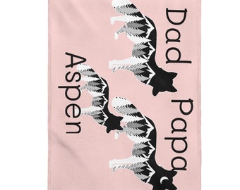 Manta de zorro rosa personalizada, manta de bebé personalizada con nombre, regalo de bebé nuevo personalizado, tiro personalizado, regalo de ducha de bebé personalizado, vivero de bosque