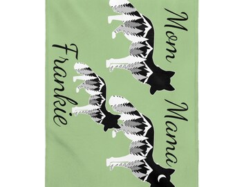 Manta de bebé de zorro verde, manta personalizada con nombre, regalo de bebé personalizado, accesorio de anuncio de bebé, regalo de ducha de bebé personalizado, vivero de bosque