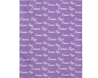 Manta de bebé personalizada con nombre, regalo de bebé personalizado, regalo de recién nacido, apoyo de anuncio de bebé púrpura, regalo de ducha de bebé personalizado, apoyo de cumpleaños de bebé