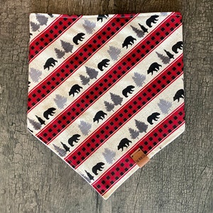 Log Cabin Dog Bandana // Tie On // Pet Accessories // Scarf for Dogs // Small // Medium // Large // Pasadena, California, USA