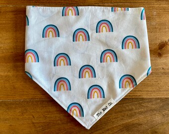 Rainbow Dog Bandana, Tie On Pet Scarf