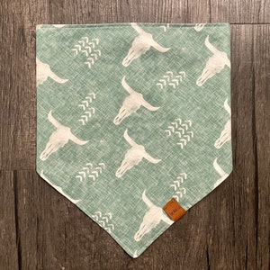 Longhorn Dog Bandana // Tie On // Pet Accessories // Scarf for Dogs // Small // Medium // Large // Pasadena, California, USA