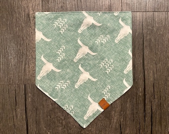 Longhorn Dog Bandana, Tie On Pet Scarf, Handmade