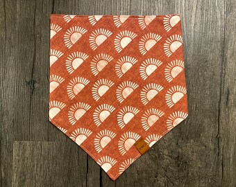 Sun Kissed Dog Bandana, Tie On Pet Scarf
