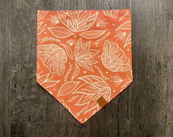 Floral Garden Dog Bandana, Tie On Pet Scarf