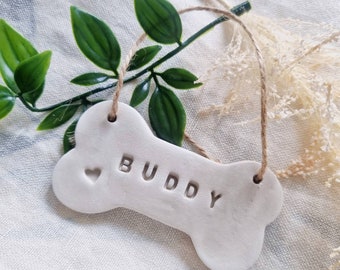 Personalised Dog Clay Ornament | Personalised Hanging Decoration | Pet ClayTag | Dog Keepsake Gift | Personalised Bauble | Memories