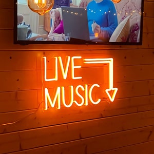 LIVE MUSIC Neon Sign,Live Music Led Sign,Music Studio Decor, Home Decor,Neon Sign Wall Art，Personalized Neon Sign Bar Nightclub Wall Decor