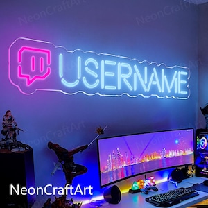 Personalized Gamer Tag Neon,Custom Username Neon Sign,Custom Game Logo,Twitch Neon Sign,Streaming Led Sign,Gamer Husband Gift,Man Cave Gifts
