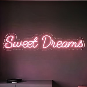 Sweet Dreams-Transparent Acrylic Light Up Lights Signs Lamp Room Bedroom Wall Indoor Decor Led Neon Sign