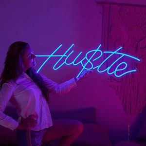 Hustle Neon Sign Flex Led Neon Light Sign Led Logo Custom Neon Sign Bride Party Room Decoration
