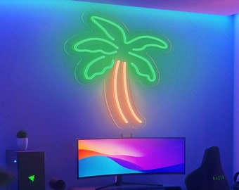 Palm Tree Neon Sign, Neon Sign Palm Tree For Wedding Decor, Personalized Gift Neon Sign, LED Neon Lights, Wall Art Event Decor