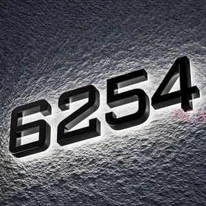 Números de casa iluminados em metal, placa moderna com números de casa, decoração de parede para casa, números de casa em LED, placa de porta, números de endereço iluminados personalizados