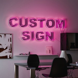 Signo de espejo infinito personalizado, signo de logotipo de negocios de espejo infinito personalizado, signo de logotipo 3D, signo de negocio 3d, letras y números personalizados de espejo infinito