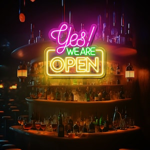 Open Neon Sign, Handmade Custom Flex Led Sign Wall Decor, Welcome Sign for Shop Decor, Modern Open Bar Neon Light