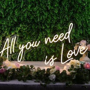 Letrero de neón "All You Need is Love", letrero de neón personalizado para bodas, letrero de neón para bodas, letrero de neón para dormitorio, decoración de habitación para fiesta de compromiso y despedida de soltera