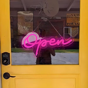 LED Neon Open Sign, Business Open Sign,Adjustable Brightness Open Neon Lights for Restaurant Bar Salon Stores Hotel Wall Decor Light