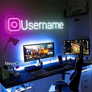 Panneau néon personnalisé pour joueur, panneau de streaming, décoration de salle de jeux, art mural de jeu, panneau de tag de joueur personnalisé, cadeau de jeu, cadeau pour mari, cadeau de Noël