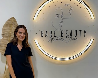 Signalétique de magasin personnalisé pour décoration de bureau, enseigne logo LED personnalisée, enseigne LED 3D rétro-éclairée personnalisée, enseigne 3D acrylique rétro-éclairée, enseigne pour clous de salon, enseigne logo 3D