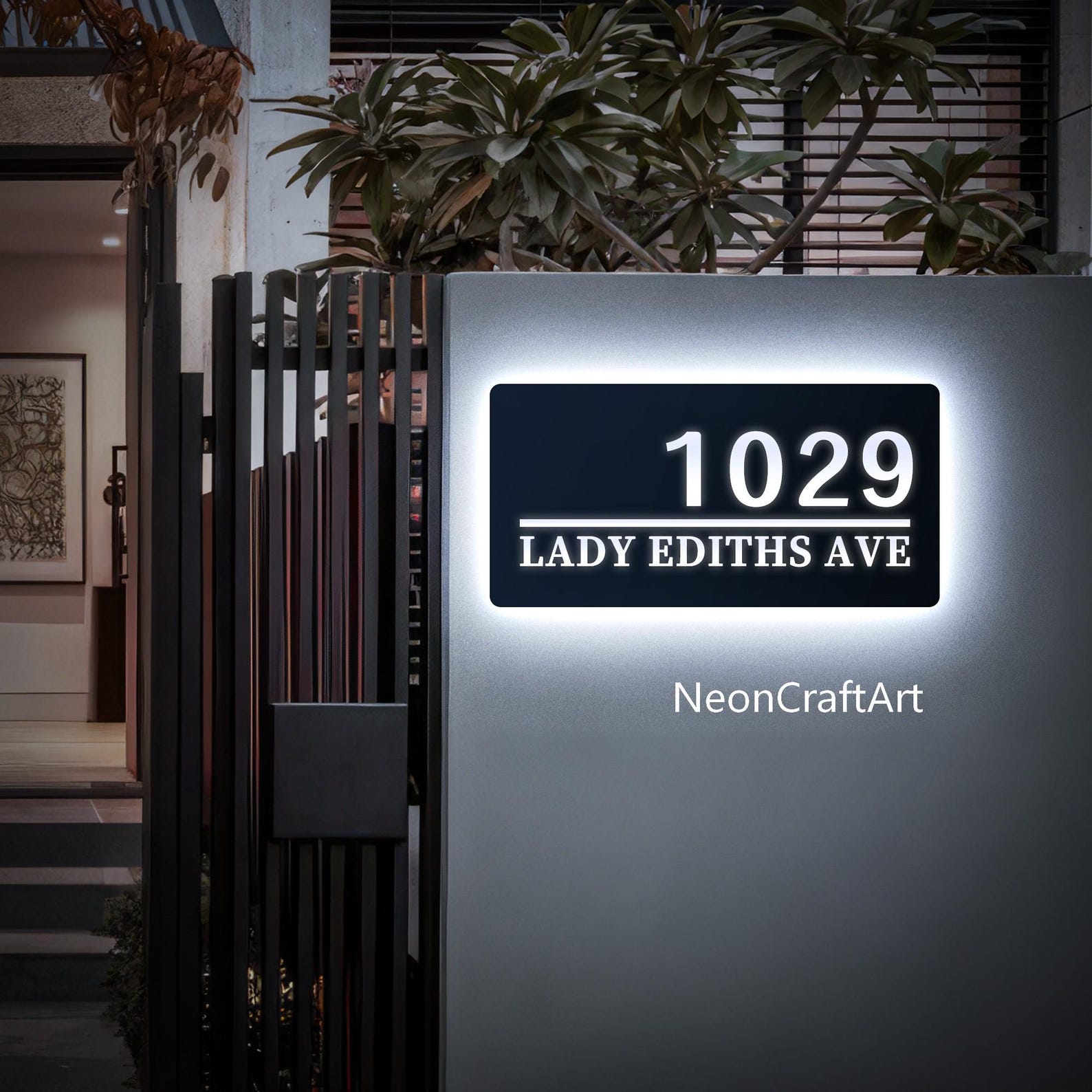 Custom House Number Sign,led Number Box,personalized Address Plaque ...