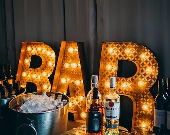 Robust steel light letters,Custom Corten steel Marquee letters ,Robust steel light letters for an event,food truck or as Vintage decoration