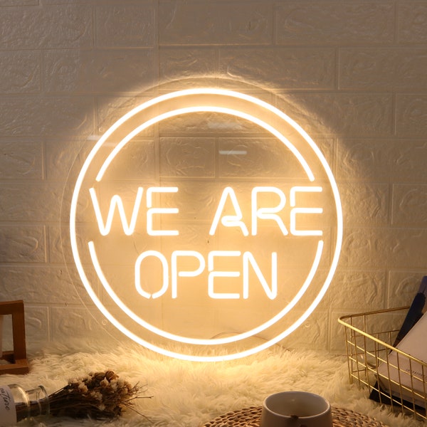 WE ARE OPEN Neon Sign / Custom Led Neon Sign / Business Logo / Open Led Light / Store Led Art Design Hanging Neon Sign