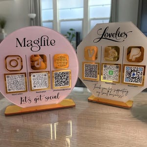 Custom Multi QR code Business Social Media Sign | Custom Payment Sign | Mini QR Code Sign | Beauty Sign | Payment Method & Social Media Sign