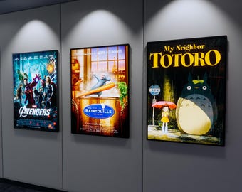 Movie Poster LED Light Box - Custom Illuminated Frame for Cinematic Displays ,Custom LED Menu Light Box Illuminated Display for Restaurants
