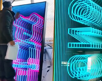 カスタムインフィニティミラーLEDロゴサイン（壁用）、ミラーライト