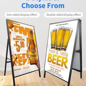 Caja de luz publicitaria de tablero "A" con cartel vertical de exhibición de suelo personalizada,letrero de caja de luz led personalizada