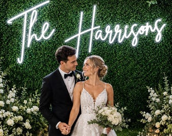 Personalized Wedding Neon Sign｜Last Name Sign Wedding Backdrop Wall Decor｜Engagement Gifts