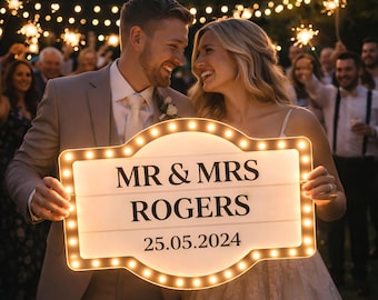 Enseigne LED personnalisée pour mariage, enseigne lumineuse sur mesure pour réception, panneau pour service de bouteilles, décoration pour la noce
