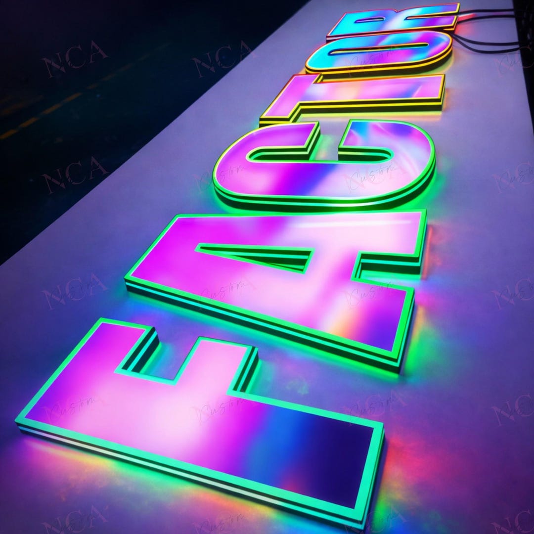 Custom RGB LED Letter Sign | Color Changing Light up Decor - Etsy