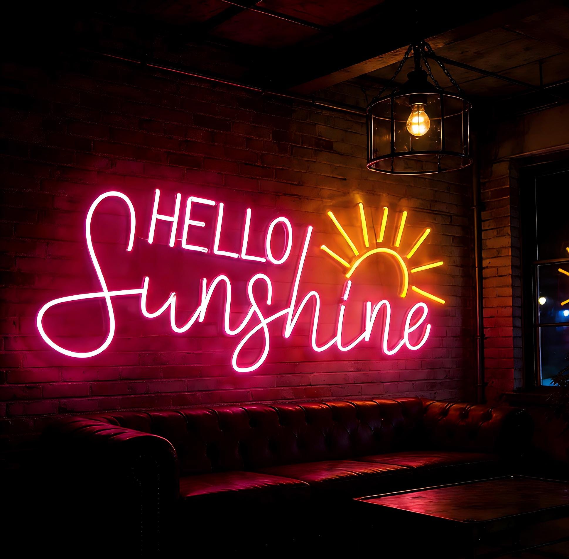 Hello Sunshine Neon Sign, Led Light Sign, Neon Signs Bedroom, Kids