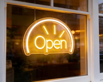 Open Neon Sign, Open Neon Sign Business Logo, Led Sign Wall Decor, Open Logo Shop Name Neon Light, Neon Bar Sign Business Logo