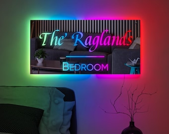 Regalo Di San Valentino Creativo, Illuminazione Led Personalizzata, Decorazione Da Parete Per Camera Da Letto, Specchio Da Appendere Con Il Tuo Nome, Insegna Luminosa Personalizzata Con Il Tuo Nome