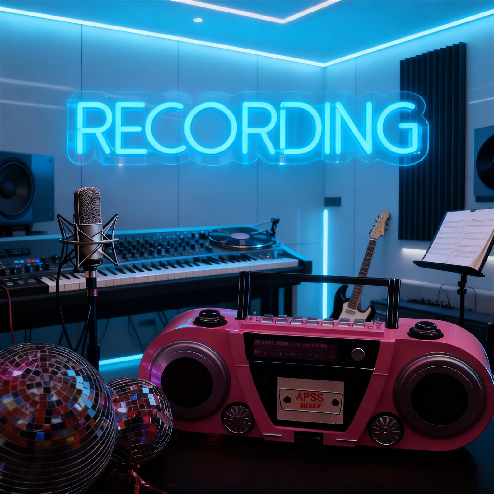 Recording Neon Sign, Recording LED Light Sign, Recording Music Sign ...